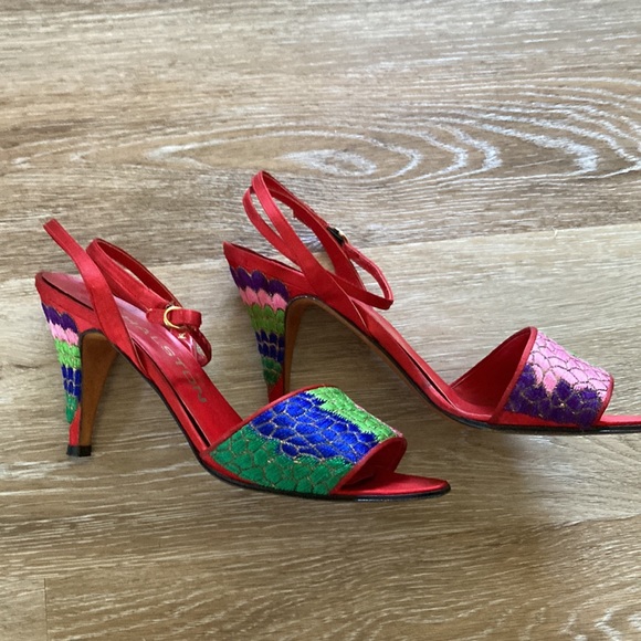 Vintage Halston Open Toe Pumps - Picture 2 of 7